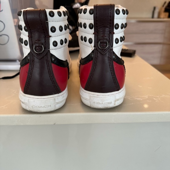Men's coach high-top leather sneakers size 9.5 - Picture 3 of 5